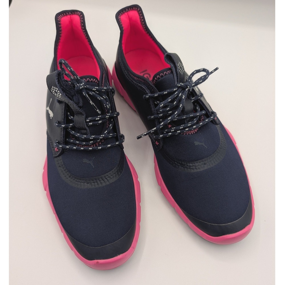 Puma Ignite Spikeless Golf Shoes Navy Blue Pink 189426-02 Womens 7.5